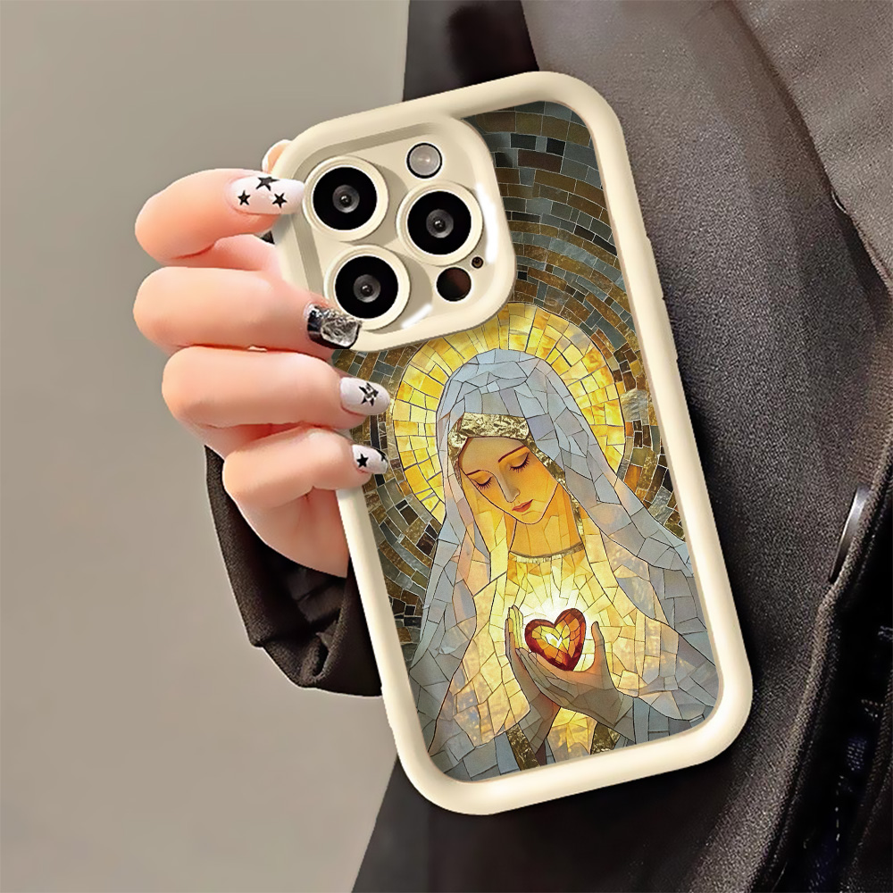 Phone Cases For Iphone 16 - Retro Church Stained Glass Style Phone