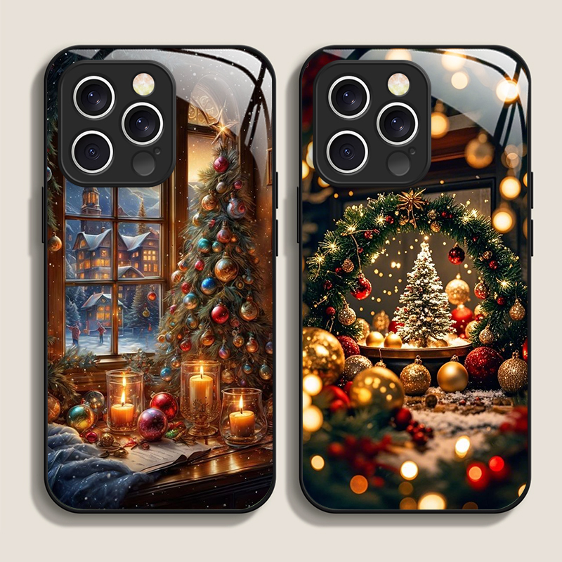 Phone Cases For Iphone 16 - Christmas Tree Gift Snowy Town Scenery