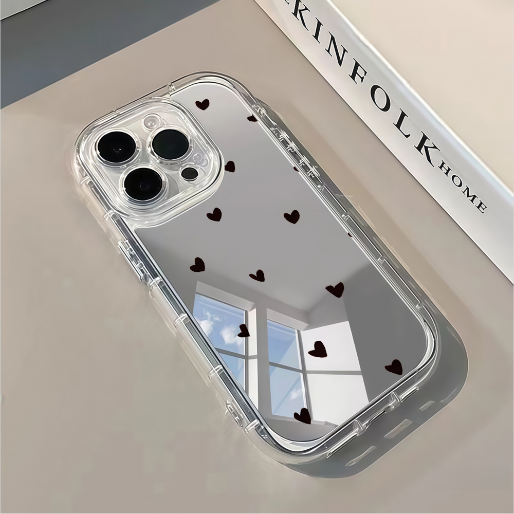 Phone Cases Xr Iphone - Fresh Sweet Black Love Heart Mirror